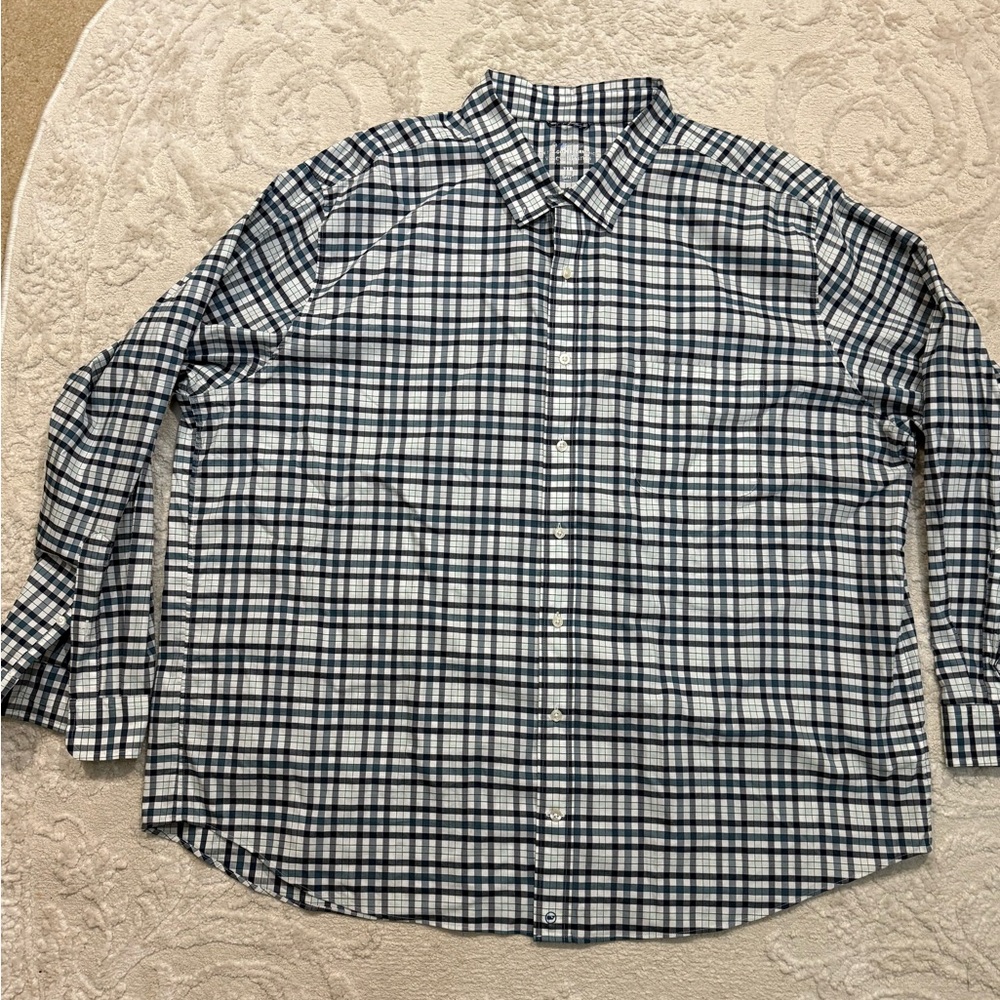 Vineyard Vines OTG Performance Plaid Button Down Shirt Mens‎ 3XB Stretch Cooling